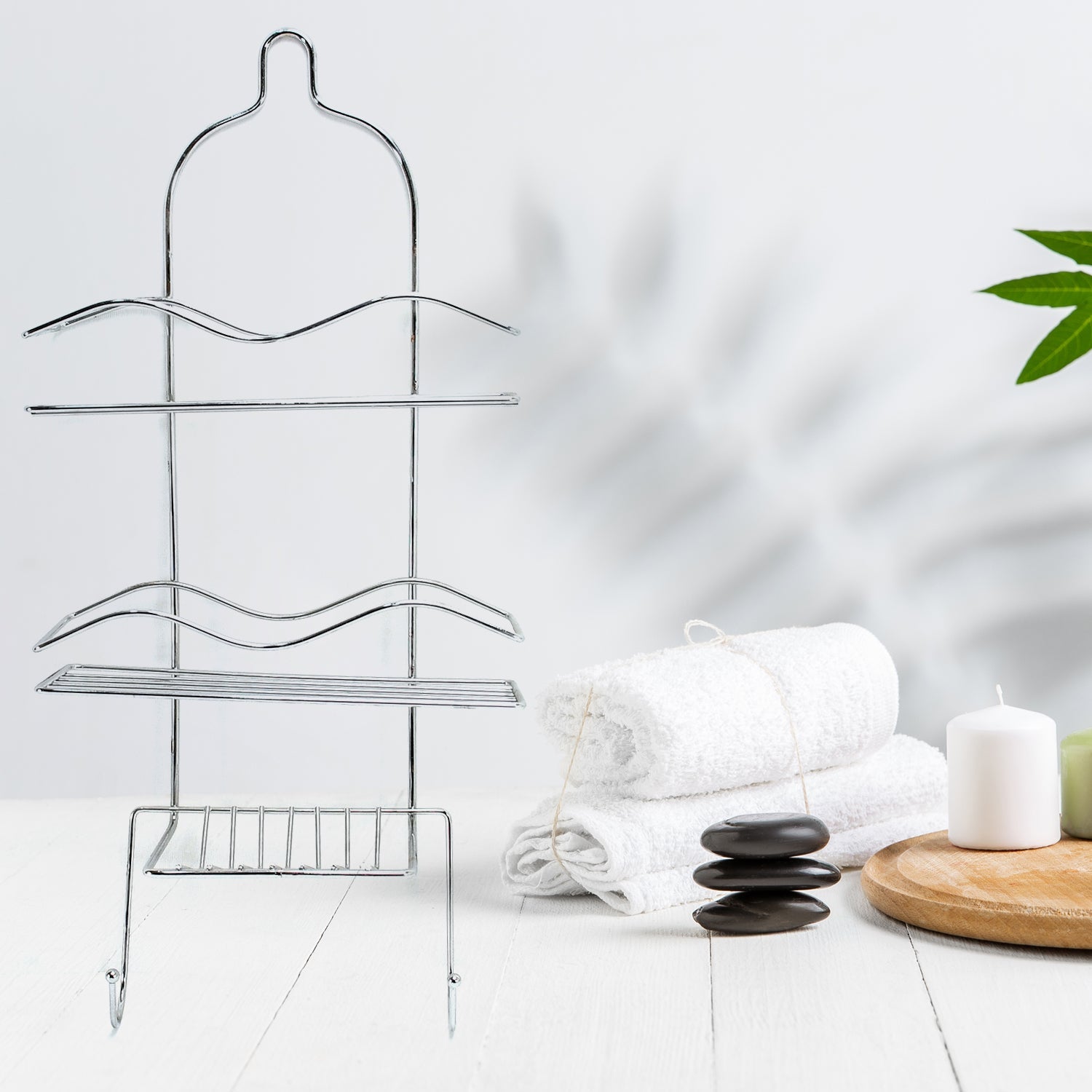 5257 Multipurpose Stainless Steel Bathroom Shelf and Rack/Shower Caddy/Bathroom Storage Shelf/Holder/Bathroom Accessories for Home DeoDap 5257 Multipurpose Stainless Steel Bathroom Shelf and Rack/Shower Caddy/Bathroom Storage Shelf/Holder/Bathroom Accessories for Home DeoDap